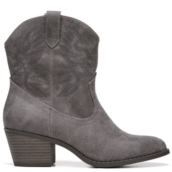 Texas Gray Denim Western Pull On Cowboy Tall Boots - Picture 3 of 4